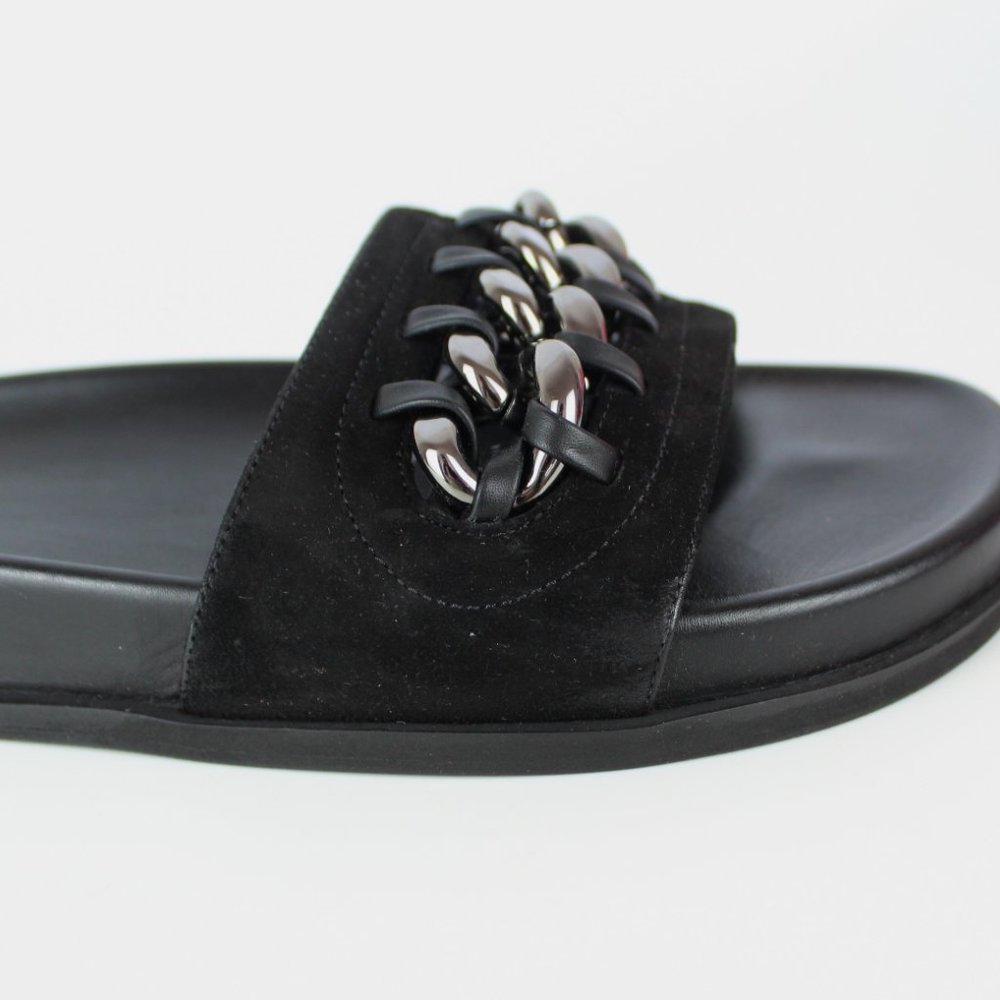 NEW VALENTINO GARAVANI Chain Slide Sandal, Black, EU 38.5 - Picture 8 of 16